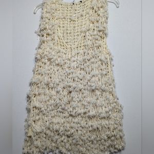 Rossmore fringe ruffle‎ ivory vest size l/xl